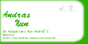 andras nun business card